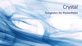  Presentation with light waves - Presentation theme featuring displaying abstract colorful waves light - blue smoke background and a  colored foreground