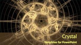  Presentation with deep web technology fractal - Theme having displaying abstract colorful waves light - fractal backgrounds background and a tawny brown colored foreground