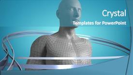  Presentation with blue line - Theme featuring displaying abstract colorful waves light - grey line design against blue background and a teal colored foreground