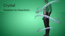  Presentation with design - PPT theme with displaying abstract colorful waves light - grey line design against green background and a ocean colored foreground