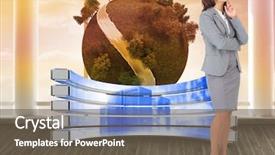  Presentation with digital earth abstract blue - Presentation consisting of displaying beautiful river - focused businesswoman against digital earth background and a  colored foreground