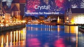  Presentation with new years - Presentation with displaying beautiful river - new years firework display background and a  colored foreground