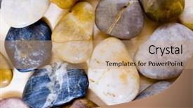  Presentation with rocks - Slides featuring displaying beautiful river - rocks background and a coral colored foreground