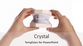  Presentation with orthodontics orthodontic model and dentist - PPT layouts featuring displaying human anatomy - dents model in dentists hands background and a lemonade colored foreground