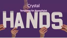  Presentation with human anatomy - Slides with displaying human anatomy - white alphabet lettering spelling hands background and a violet colored foreground