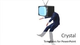  Presentation with zombie - Cool new PPT theme with displaying human brain - media zombie concept with man backdrop and a  colored foreground