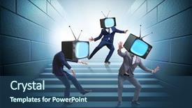  Presentation with zombie - Slides enhanced with displaying human brain - media zombie concept with man background and a  colored foreground