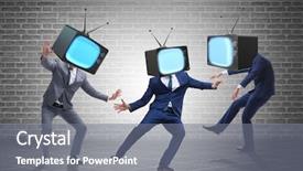  Presentation with zombie - Colorful PPT layouts enhanced with displaying human brain - media zombie concept with man backdrop and a  colored foreground