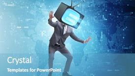  Presentation with zombie - Presentation theme enhanced with displaying human brain - media zombie concept with man background and a  colored foreground