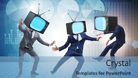  Presentation with zombie - PPT theme enhanced with displaying human brain - media zombie concept with man background and a  colored foreground