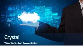  Presentation with cloud based - Amazing slide deck having displaying information from cloud base backdrop and a ocean colored foreground