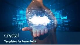  Presentation with system information - Cool new PPT theme with displaying information from cloud base backdrop and a ocean colored foreground