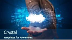 Presentation with cloud based - Presentation design featuring displaying information from cloud base background and a ocean colored foreground