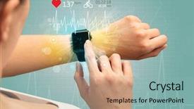  Presentation with pulse - Amazing presentation theme having finger pulse monitor - hand with smartwatch and cycling backdrop and a  colored foreground