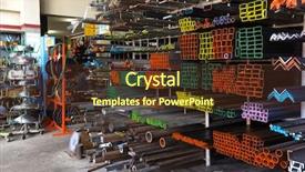  Presentation with diy - Slide deck with displaying metallic parts for construction background and a tawny brown colored foreground