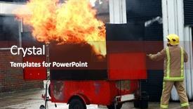  Presentation with kitchen fires - Audience pleasing presentation theme consisting of displaying safety gear - live demonstration of a simulated backdrop and a  colored foreground