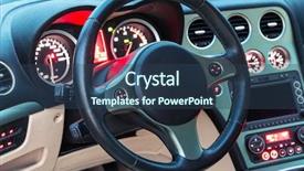  Presentation with sport - Presentation theme enhanced with displaying safety gear - sport car interior background and a ocean colored foreground