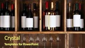  Presentation with bottles - Slide deck consisting of displaying various colorful - shelving with wine bottles background and a tawny brown colored foreground