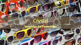  Presentation with displaying - Cool new slide deck with displaying various colorful - stylish multicolored sunglasses - shopping backdrop and a violet colored foreground