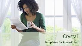  Presentation with breastfeeding and african american - Presentation theme consisting of displeased african american woman reading background and a soft green colored foreground