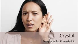  Presentation with asian - Cool new theme with displeased-asian-woman-overhearing backdrop and a coral colored foreground
