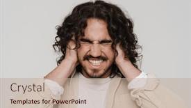  Presentation with long hair man - PPT layouts having displeased-young-hispanic-man background and a mint green colored foreground