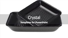  Presentation with food safty - Presentation featuring disposable black styrofoam food trays background and a dark gray colored foreground