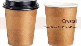  Presentation with lid - Slide deck consisting of disposable coffee cup with lid background and a coral colored foreground