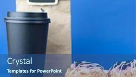  Presentation with pastries - Cool new slide set with disposable-coffee-of-hot-coffee backdrop and a ocean colored foreground