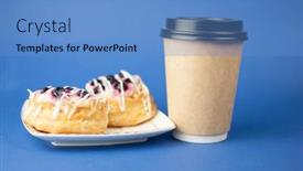  Presentation with pastries - Amazing presentation theme having disposable-coffee-of-hot-coffee backdrop and a teal colored foreground