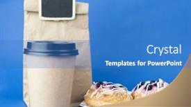  Presentation with pastries - Cool new presentation theme with disposable-coffee-of-hot-coffee backdrop and a teal colored foreground