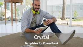  Presentation with computer network design - Cool new presentation with disposable cup and tablet computer backdrop and a gray colored foreground