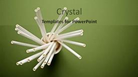  Presentation with green glass - Presentation theme having disposable-drinking-straws-made background and a yellow colored foreground