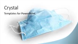  Presentation with medical face mask - Audience pleasing PPT theme consisting of disposable face mask isolated backdrop and a white colored foreground