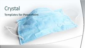  Presentation with face mask - Beautiful PPT theme featuring disposable face mask isolated backdrop and a cool aqua colored foreground