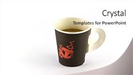  Presentation with paper cups - Presentation design having disposable paper cups on white background and a white colored foreground