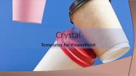  Presentation with paper cups - PPT theme having disposable-paper-flying-coffee-cups background and a teal colored foreground