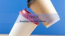  Presentation with paper cups - Cool new theme with disposable-paper-flying-coffee-cups backdrop and a teal colored foreground