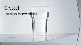  Presentation with water cup - Amazing PPT layouts having disposable plastic cup filled backdrop and a light gray colored foreground