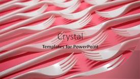  Presentation with cutlery - Colorful PPT theme enhanced with disposable-plastic-cutlery backdrop and a coral colored foreground