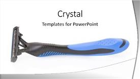  Presentation with razor - Theme consisting of disposable shaving razor isolated on a white background background and a white colored foreground