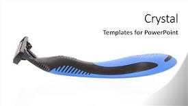  Presentation with razor - Theme with disposable shaving razor isolated on a white background background and a white colored foreground