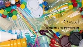 Presentation with plastic straws - Presentation enhanced with disposable-single-use-plastic-objects background and a yellow colored foreground