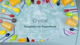  Presentation with cause - Colorful slide deck enhanced with disposable-single-use-plastic-objects backdrop and a light blue colored foreground