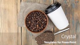  Presentation with paper cups - Colorful slide set enhanced with disposable-take-out-mockup-paper backdrop and a coral colored foreground