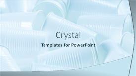  Presentation with plastic waste - Presentation theme having disposable-white-plastic-cups background and a sky blue colored foreground