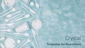  Presentation with plastic straws - PPT layouts enhanced with disposable-white-single-use-plastic background and a light blue colored foreground