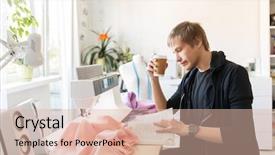  Presentation with tailoring - PPT layouts consisting of disposal - people clothing and tailoring concept background and a  colored foreground