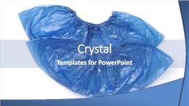  Presentation with shoe - Presentation design featuring disposal - top view of two disposable background and a teal colored foreground