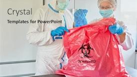  Presentation with clinic - Beautiful presentation featuring disposal-of-infected-disposable-gloves backdrop and a light gray colored foreground